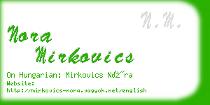 nora mirkovics business card